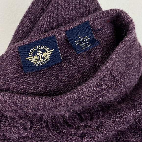 Dockers Soft Purple Womens Sweater Pullover 3/4 Sleeve Ramie/Cot Mock Collar Lg - Picture 8 of 8